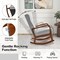 Costway Rocking Chair with Ottoman Upholstered Fabric Glider Rocker Solid Wood Beige/Grey